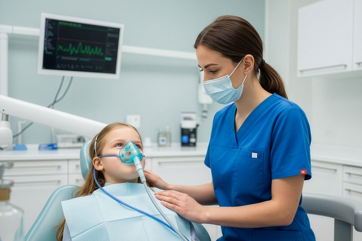 Enfant sous meopa chez le dentiste